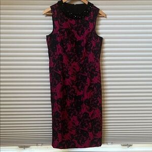 Elegant Black/Pink Floral Dress. Pictures don’t do justice! gorgeous pink dress!